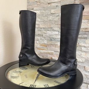 NWOB FRYE Melissa Button Back ZipBlack LeatherTall